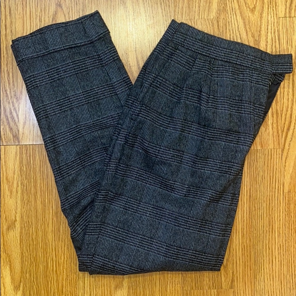 Zara plaid warm work pants trousers  grey
